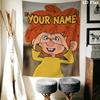 Custom Name Pumuckl Wall Tapestry Aesthetic Wall Hanging Printed Fabric Blanket Decorative Tapestries for Bedroom Living Room Home Decor