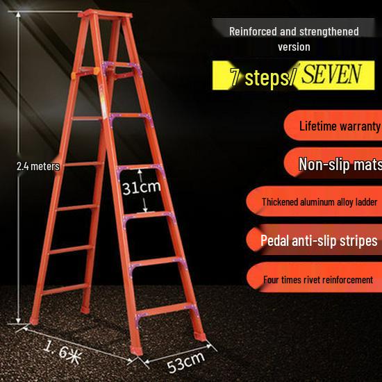 Multi-functional A-frame Aluminum Alloy Folding Telescopic Ladder for Indoor & Outdoor Use