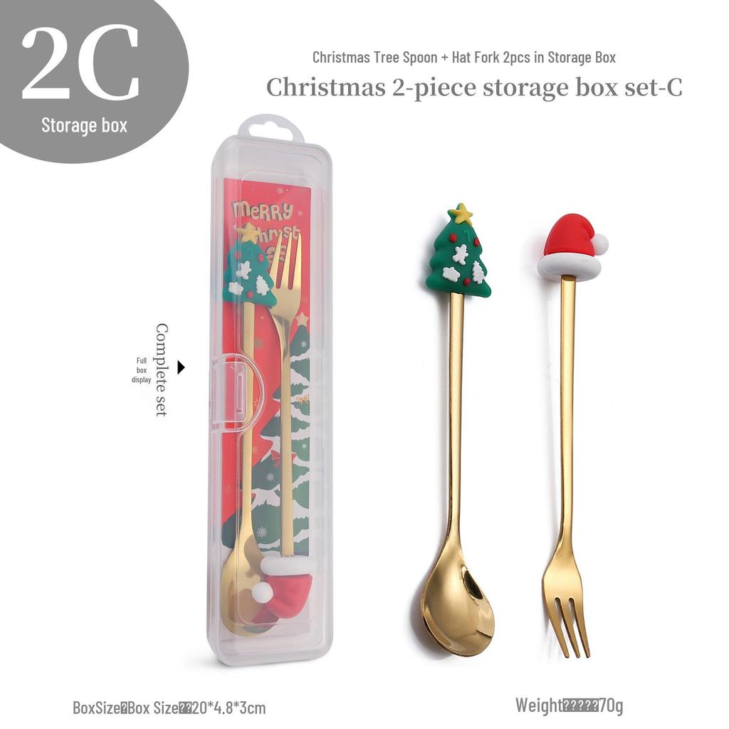 Cross-Border Cute Snowman Christmas Spoon & Fork Set – Creative Dessert Tableware Gift
