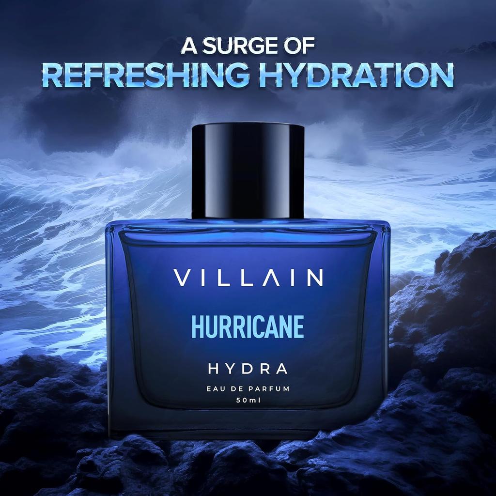 Villain Hurricane Hydra Perfume for Man -50ml Long Lasting Smell | Premium Luxury Aquatic Fragrance Gift For Men
