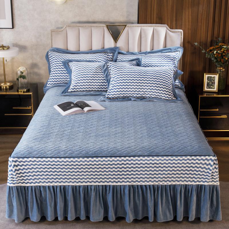 Зимняя утолщенная теплая стеганая юбка из кораллового флиса — фото 8