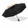 1pc Hello Kitty & Friends Picnic with Cherry Blossom Print - Automatic Opening Umbrella, Portable Folding Design, 8-Bone Iron Frame Outdoor Umbrella,
