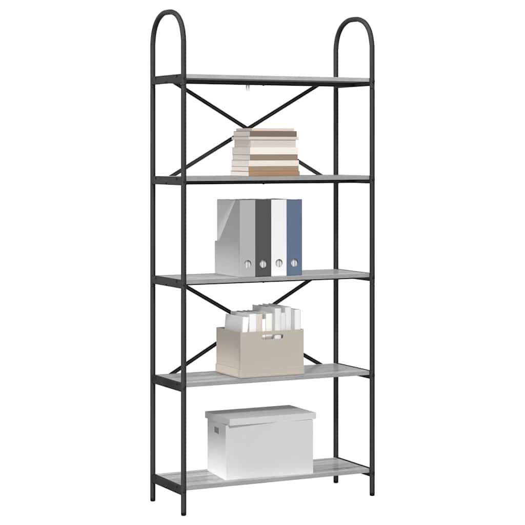 Bookshelf Grey Sonoma 80 x 30 x 183 cm Particleboard