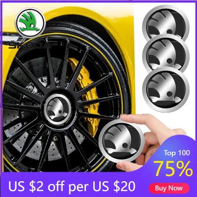 Car Sticker 2025 New 4x Car Wheel Cap Logo Emblem Modification Hub Cover For Skoda Octavia MK2 MK1 2 3 A5 A7 A8 Fabia Karoq Supe