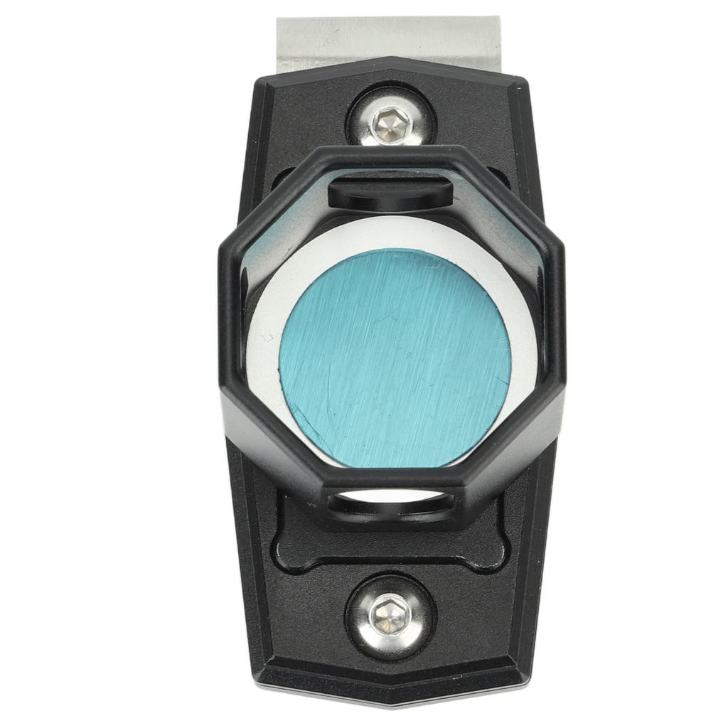 Aluminum Alloy Octagonal Billiard Pool Cue Chalk Holder with Clip Billiard Pool Cue Snooker Accessory Black