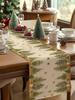 Christmas Table Runner Christmas Tree Pattern Vintage Style Table Decor For Dining Table Holiday Party Decoration Festive Design