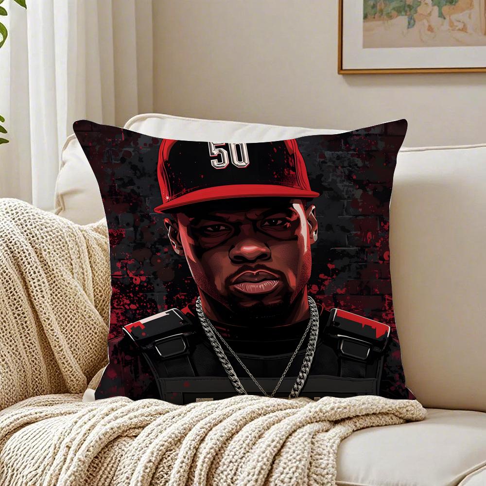 Music Rapper 50 CCent Cushion Cover Pillowcase Antidustmite living Room Sofa Decor Cushion Room