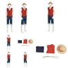 Authentic One Piece Luffy Costume Pirate King Cosplay Outfit For Halloween
