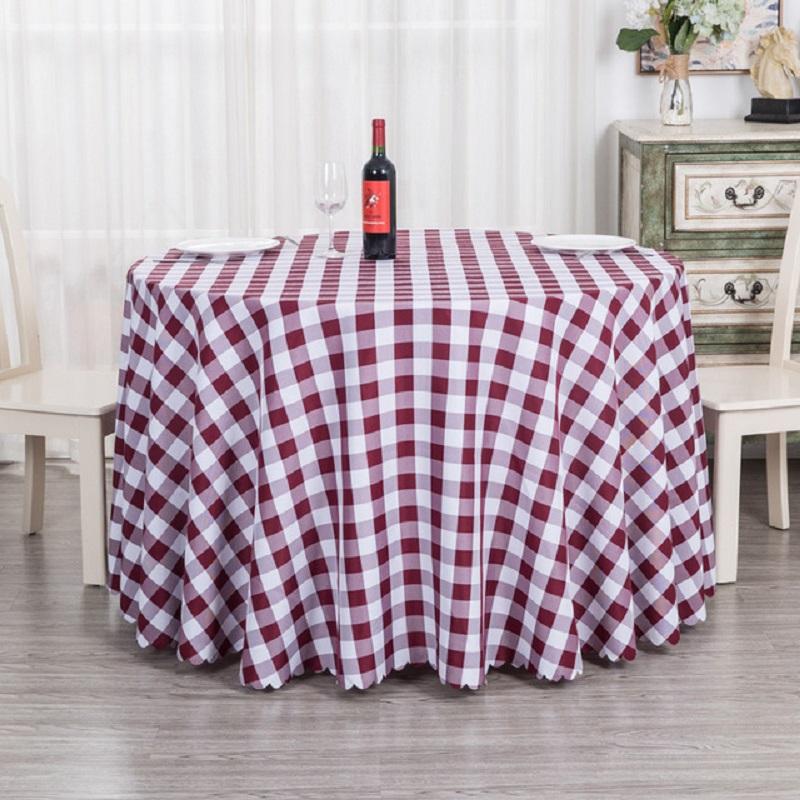 Modern Plaid Table Cloth Polyester Round Tablecloth For Tea Table Dinning Cover Home Decor