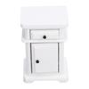 1:12 Scale Miniature Bedside Cabinet Birch Wood   Furniture Nightstand with Drawer for Bedroom