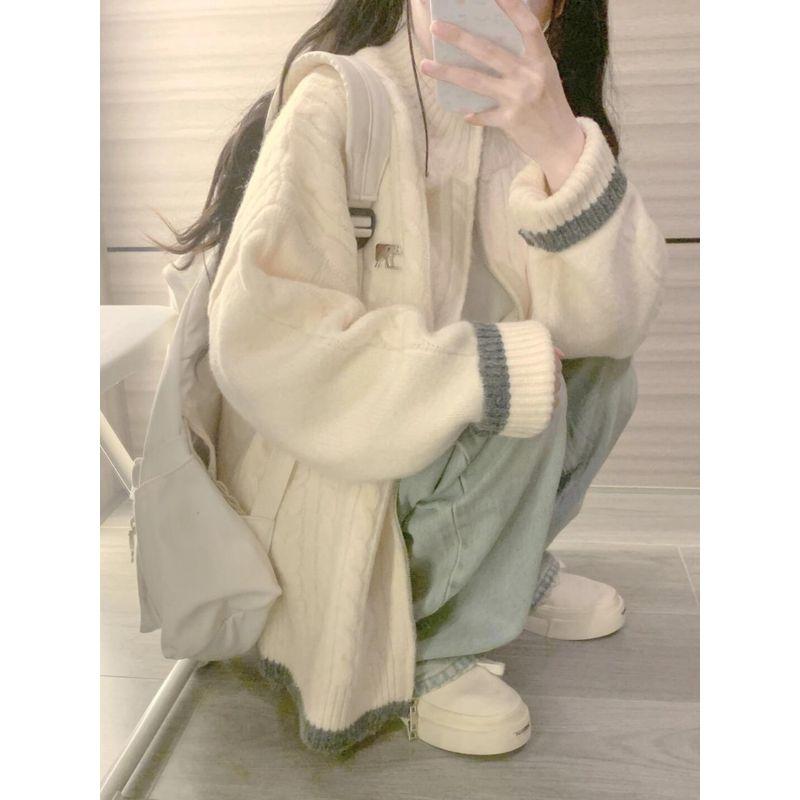 

Кардиган мягкой клейкой вязки на двойной молнии Осень-Зима 2024 Beige S [Suggested 37.50 kg-45.00 kg]]