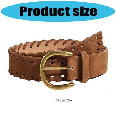Handwoven Braided Waist Belt PU Leather Waist Sash Adjustable Waistband For Men Women Multiple Color Optional