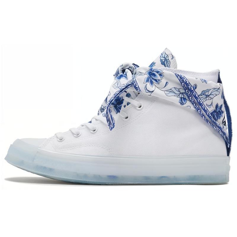 

Чжан Исин x Converse Chuck Taylor All Star 1970-х годов Винтажные Повседневные Высокие парусиновые кеды Унисекс Белые и Синие 35