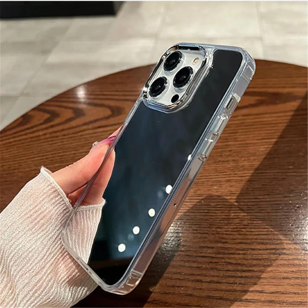 Luxury Acrylic Makeup Mirror Phone Case For iPhone 17 16 15 14 13 12 11 Pro Max XS X XR Plating Shockproof Back Cases Cover