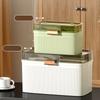 Emergency Preparedness PP Medicine Box White Color Durable First Aid Case Big Capacity 2 Tiers Double Layer Container Household