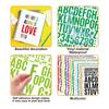 12 Sheets Alphabets Number Sticker for Sign, Scrapbooking, Crafts and Decoration Multicolour Letter Number Sticker