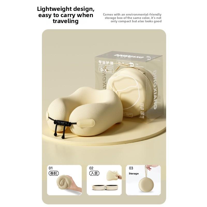 Luxury Travel Neck Pillow Memory Foam Ergonomic Design for Airplane Train Car Support Portable Sleeping Pillow