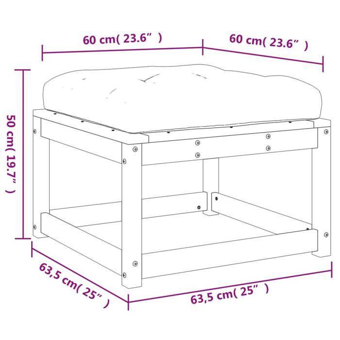 VidaXL Garden Footrest with Cushions, Pallet Pouf, Terrace Coffee Table, Modular Living Room Furniture Balcony, Wood 844702