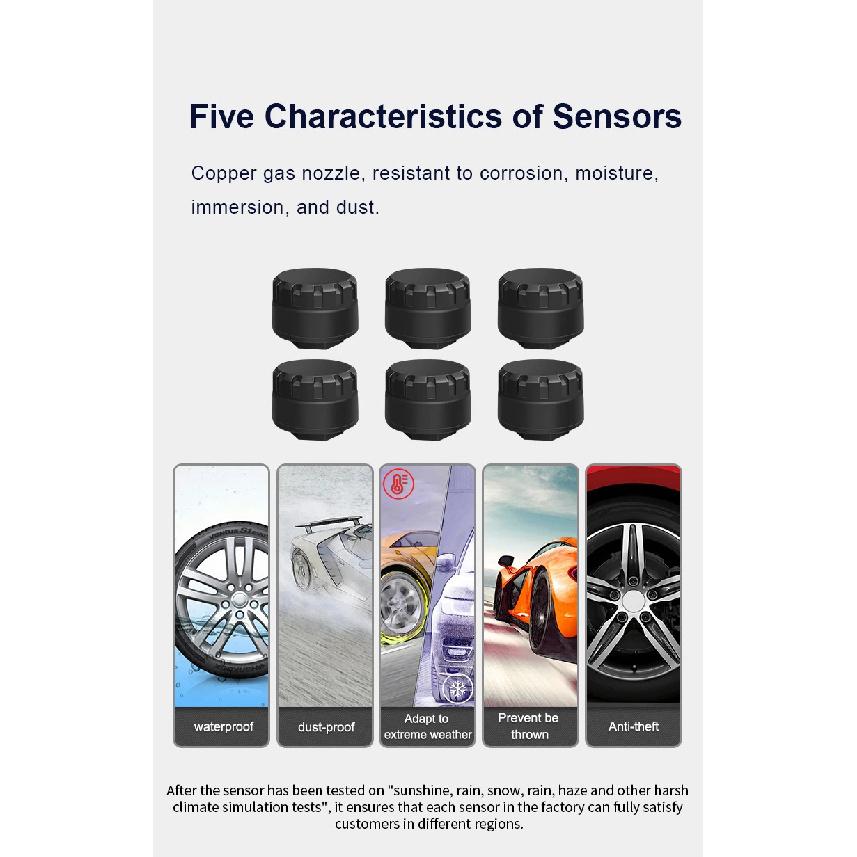 New Bluetooth External TPMS Tire Pressure BT Sensor Mobile APP Real-time Monitoring Universal for Motorcycle Car & 6-Wheel Truck