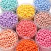 23-500Pcs Acrylic Beads Solid Colored Frosted Round Beads For DIY Bracelet Necklace Jewelry Making Accessories