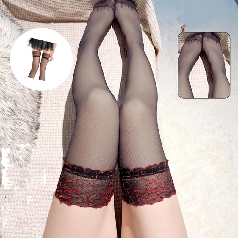 Thigh High Stockings for Women Lace Top Thigh Highs Pantyhose Sheer Tights