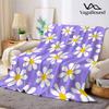 Pale Purple Flat Daisy Flannel Blanket Warm Soft Halloween Christmas Decorative Couch Warm Cozy All-Season Gift