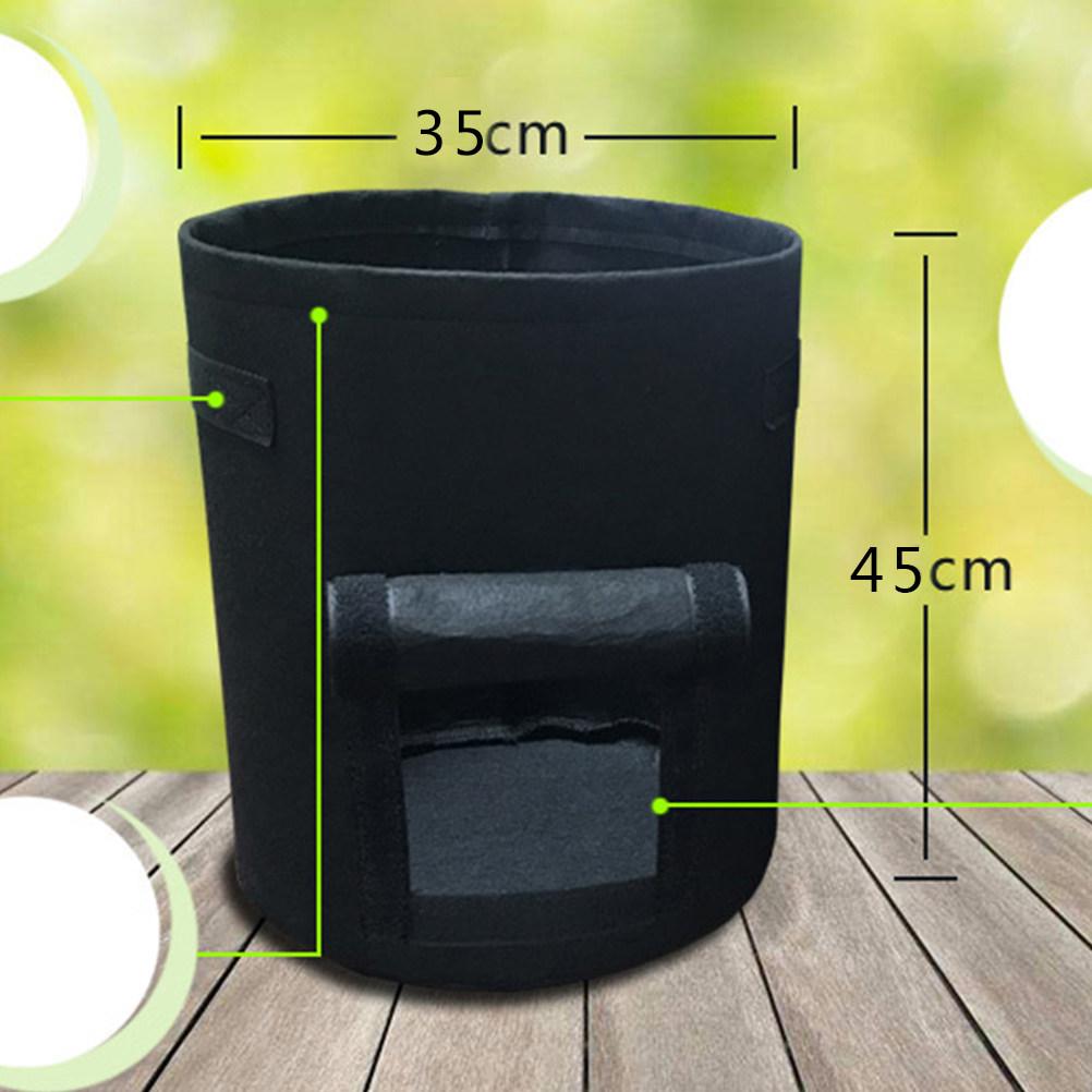 Heavy-Duty Breathable Potato Planting Bag Large Size Thick Fabric Grow Bag with Access Flap Handles for Indoor Outdoor Vegetable чёрный