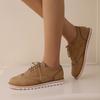 Oxford Flats Shoes Women Leather Comfort Lace Up Lady Brogue Derby Designer Vintage Casual Platform Shoes Women Sneakers