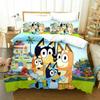 Smurfs and Dog Cartoon Pattern Bedding Set, Children's Cartoon Character Duvet Cover and Pillowcase, Suitable for Single/double/king/extra King Beds.