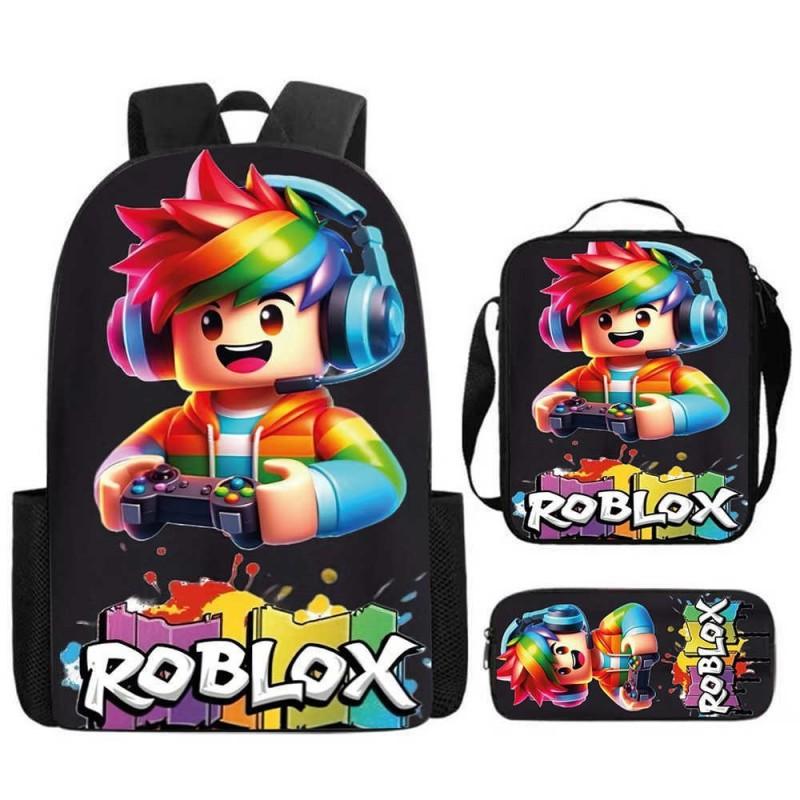 ROBLOX Themed Kids Backpack School Lightweight Durable Oxford Fabric Bag With Padded Straps Cartoon Print Grades 1-9