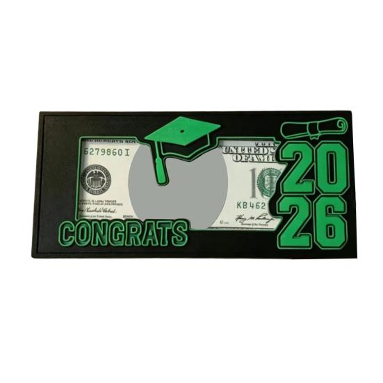 2026 Graduation Money Holder Wooden Cash Gift Holder Class of 2026 Money Card Envelope зелёный
