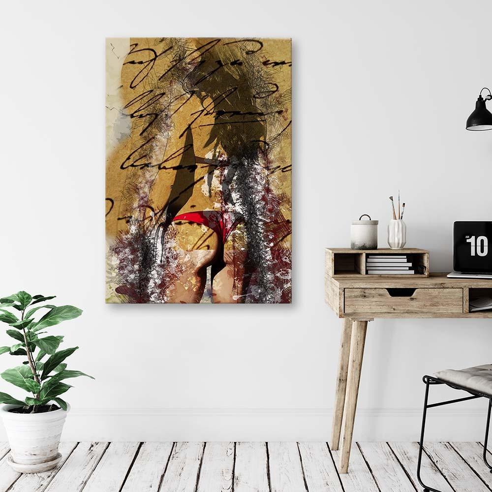 Canvas Print, Woman In Vintage Bikini