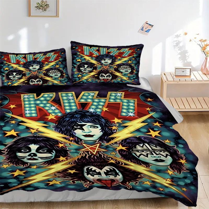 

3pcs KISS Band Bedding Set. Soft and Comfortable with No Core Included (1x Duvet Cover + 2x Pillow Covers) yy251009144 135x200cm