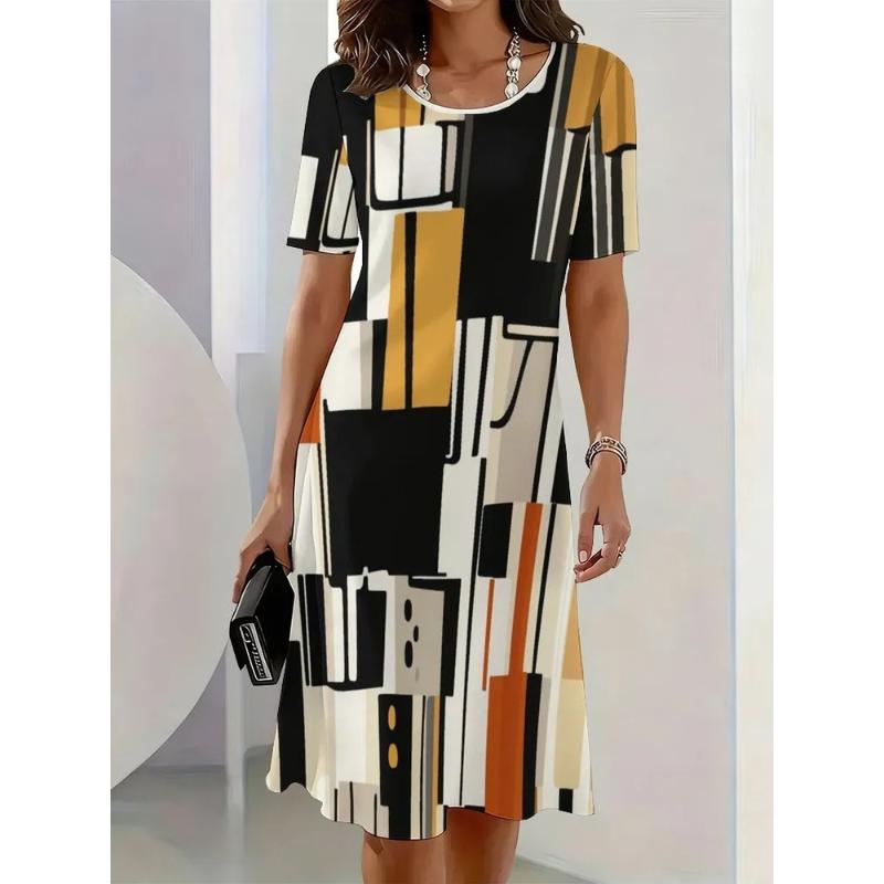 Stylish Simple Women's Dress Loose Versatile Casual Dresses