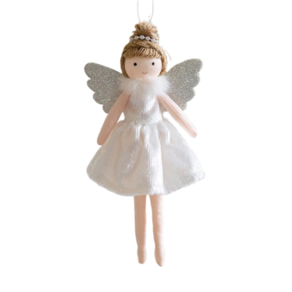 Plush Wings Angel Girl Pendant Soft Christmas Tree Hanging Decoration  Home Xmas Decor