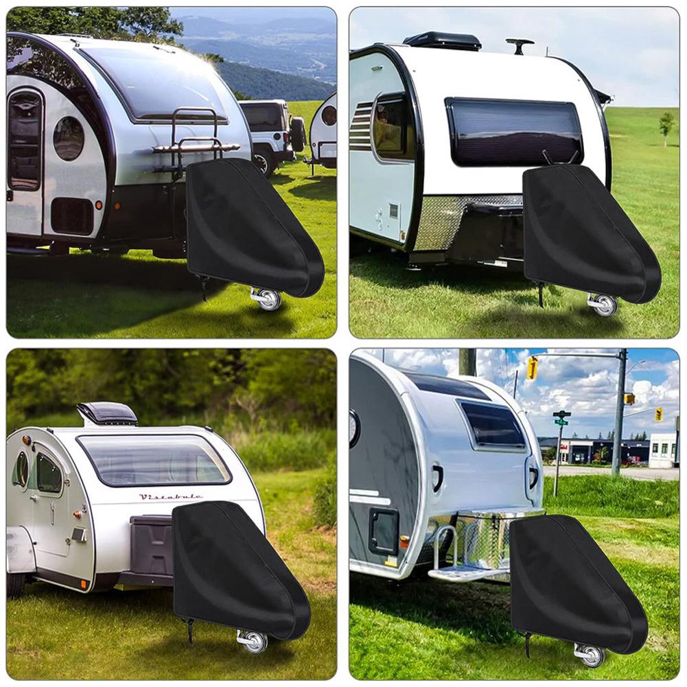 600D Oxford Cloth RV Caravan Trailer Hitch Cover Dustproof Rain & Snow Protection Easy To Use Towing Hitch Caravan Tow Cover