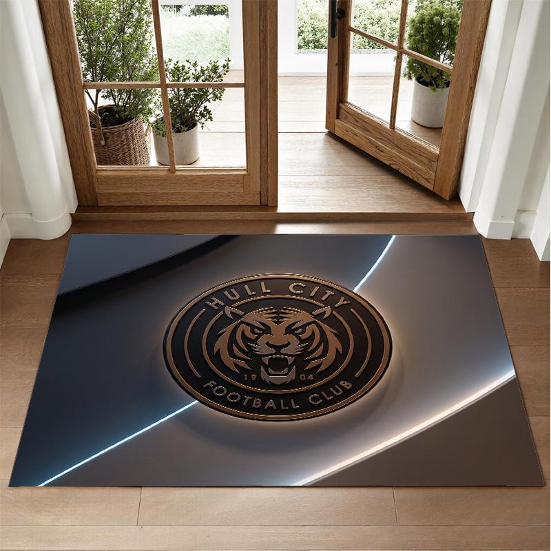 Hull City Fußball Design Kristall Samt Teppich Weiche Dekorative Matte für Schlafzimmer Eingang