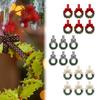 6Pcs Artificial Wreath Door Indoor Christmas Cabinet Wreaths Hanging Wreath Garlands for Diner Decoration Porch Window Wedding