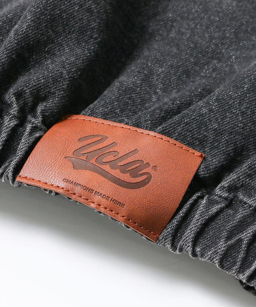 UCLA Unisex Washed Denim Work Hooded Jumper [Dk-Grey] (Uc9Uj20)