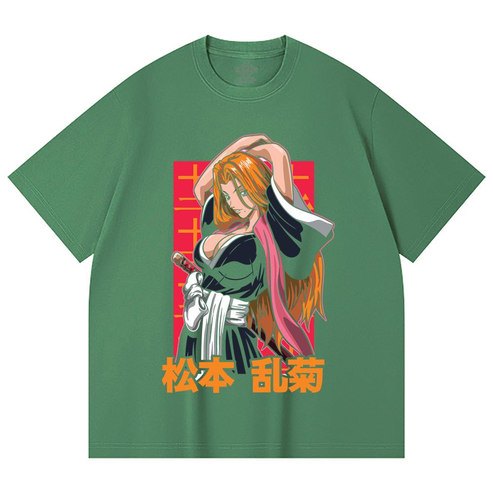 230 Gsm 100% Cotton Bleach V8 Matsumoto Print Unisex Heavy Cotton T Shirt
