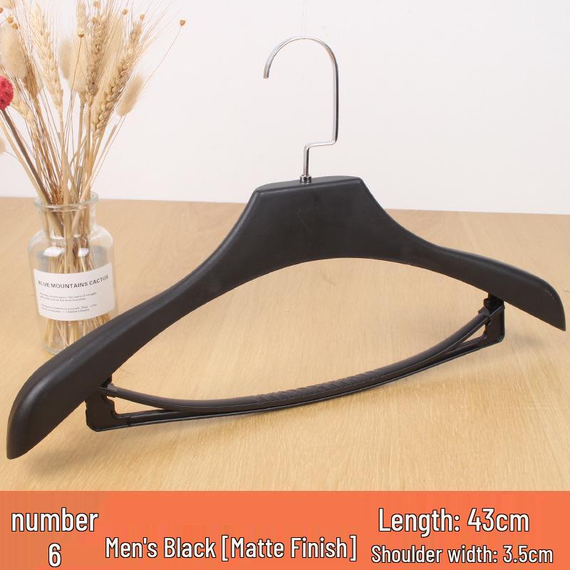 Wide-Shoulder Seamless Plastic Clothes Hanger Set for Suits and Overcoats