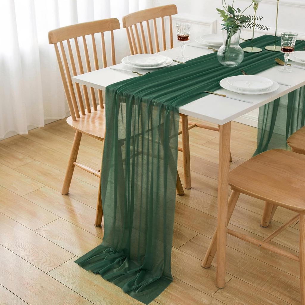 Chiffon Table Runner Vertical Tablecloth for Table Decorations Shiny Fabric Merry Christmas Decorations 2026 Wedding Decoration