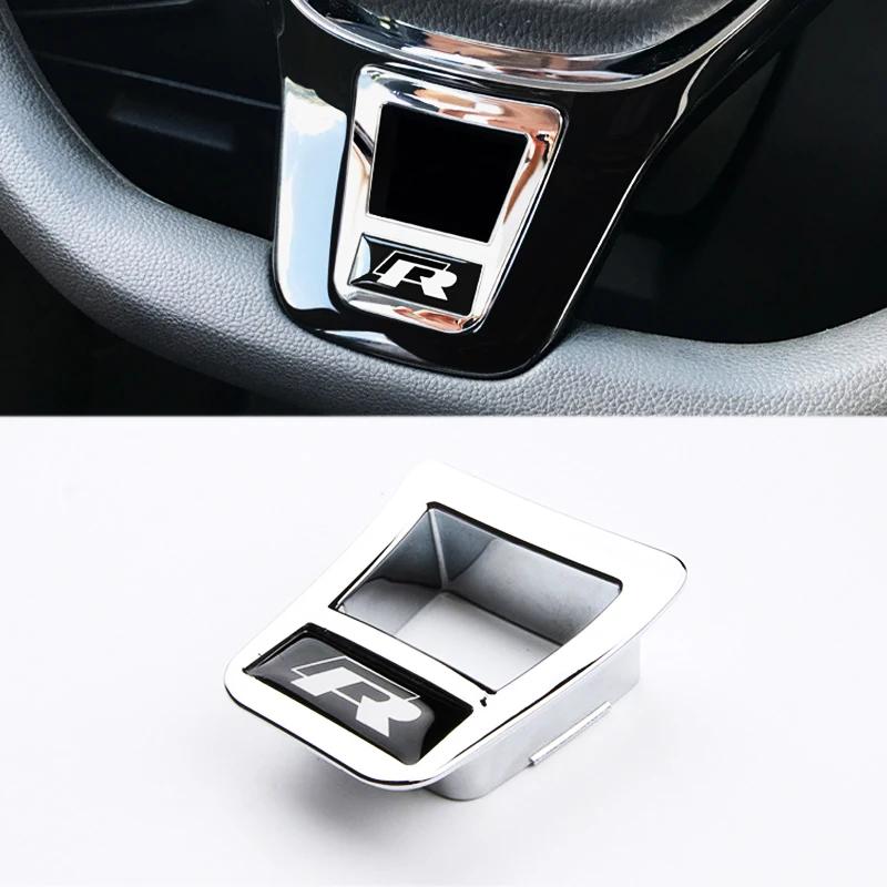 For VW 1pcs Steering Wheel Badge Emblem Stickers For Volkswagen Polo T5 Golf 7 Passat Magotan Touran Arteon Scirocco GTD GTI C