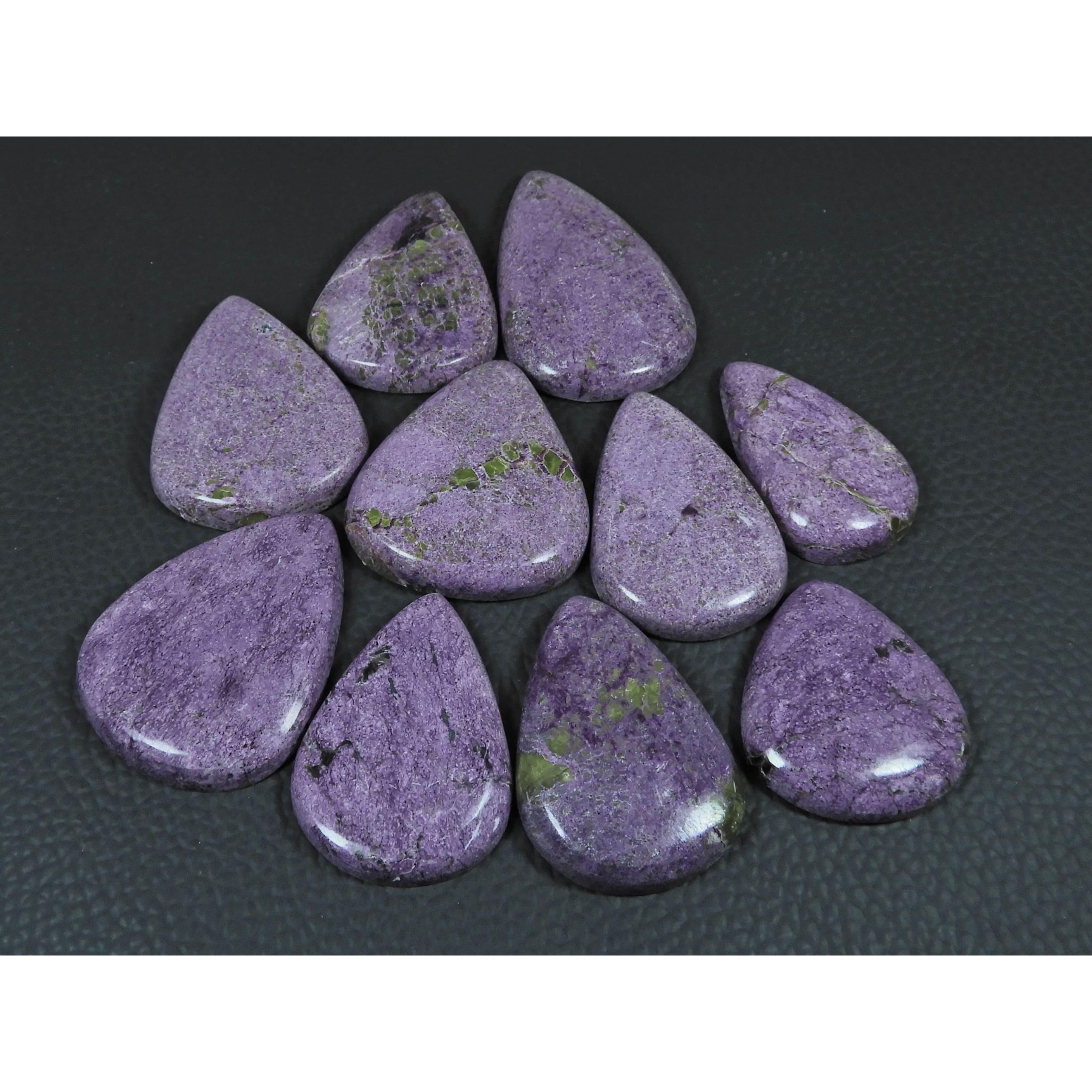 10Pcs Natural Stichtite Pear Shape Cabochon Loose Gemstone 315 Cts. Lot C-2995