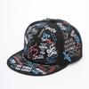 All-Over Letter Print Graffiti Baseball Cap Flat Brim Snapback Cap  For Man Women Unisex