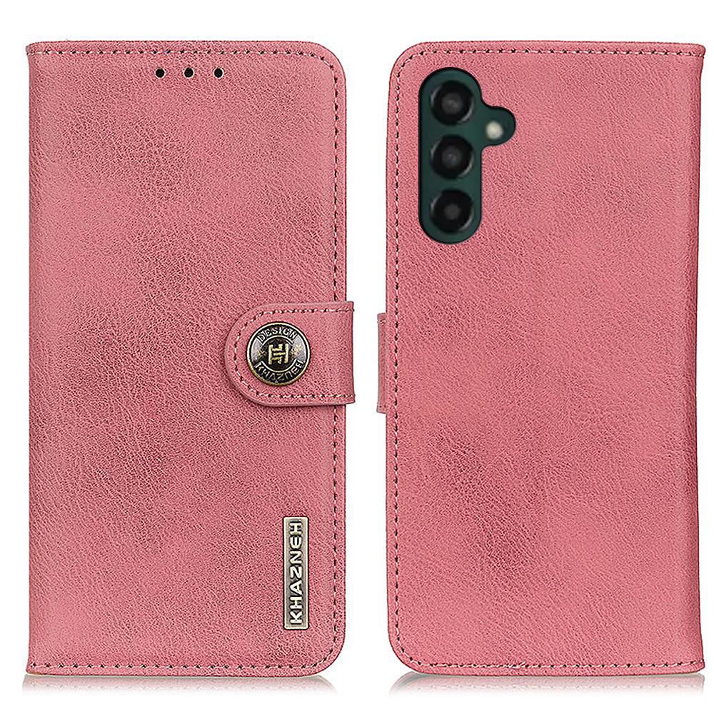 KHAZNEH For Samsung Galaxy A35 5G Leather Cases Stand Cowhide Texture Phone Cover Wallet