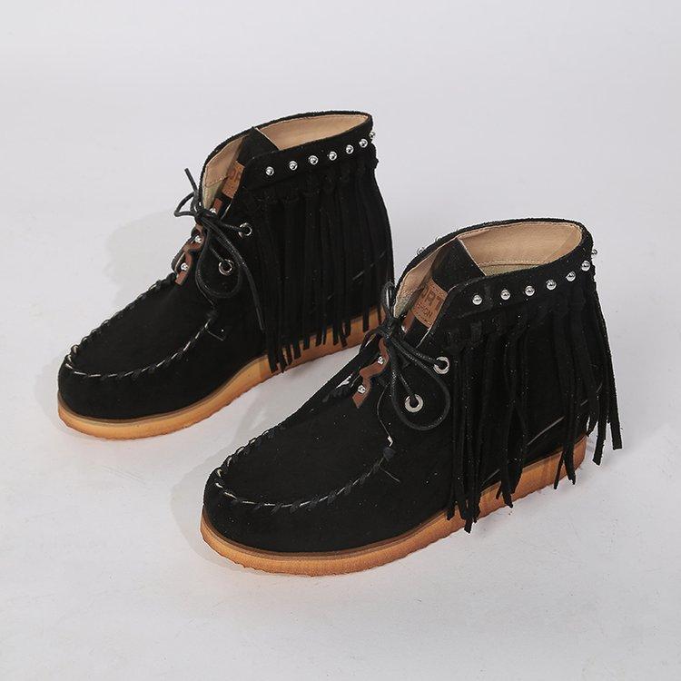 

Мода 2024 года, новые женские ботинки с бахромой, осень-зима, женские туфли на плоской подошве со шнуровкой, туфли до щиколотки с цветными блоками, повседневные женские ботинки больших размеровgbh 40 чёрный