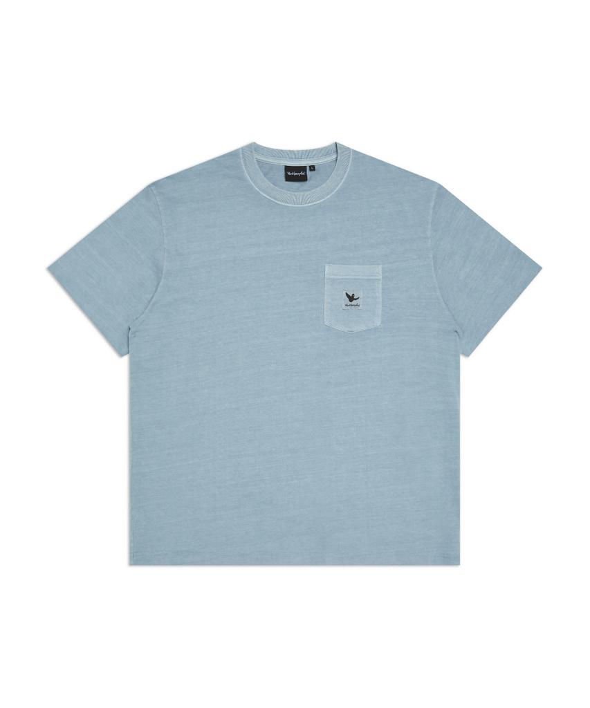 MARK GONZALES Pocket Pigment Short Sleeve T-Shirt - Blue Grey