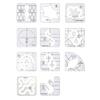 Guides de matelassage en acrylique transparent 11 pièces 5,5 pouces Ensemble de motifs de bordure pour projets de couture et placement de lignes sur tissu et utilisation pour projets de matelassage