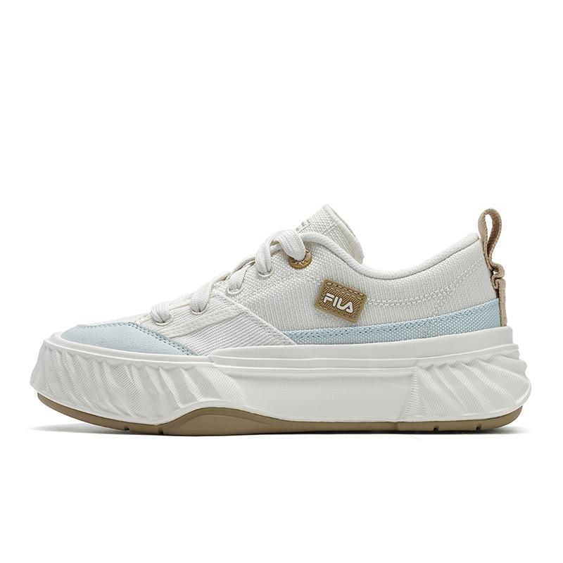 FILA Fosso Round Toe Comfortable Low Top Canvas Shoes Women sneaker White Blue F12W522311FGI